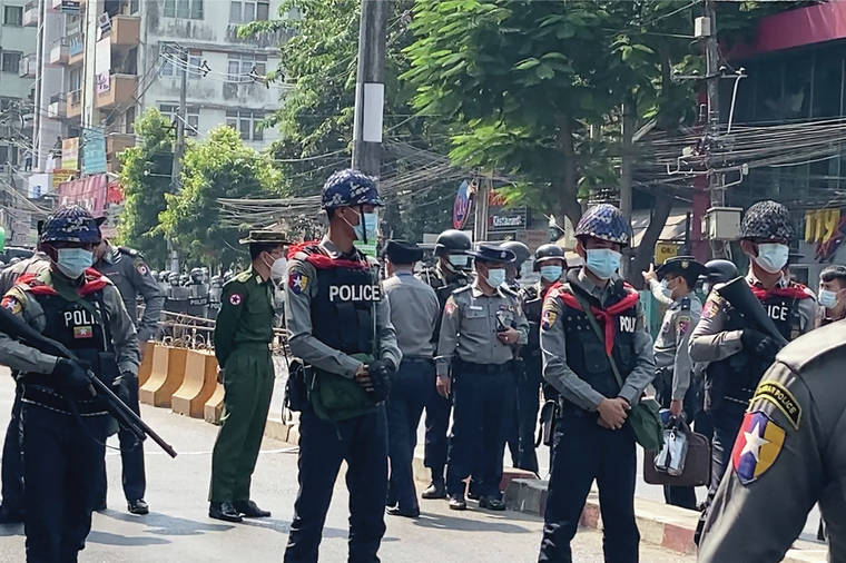 Thousands protest army takeover in Myanmar’s biggest city - West Hawaii ...