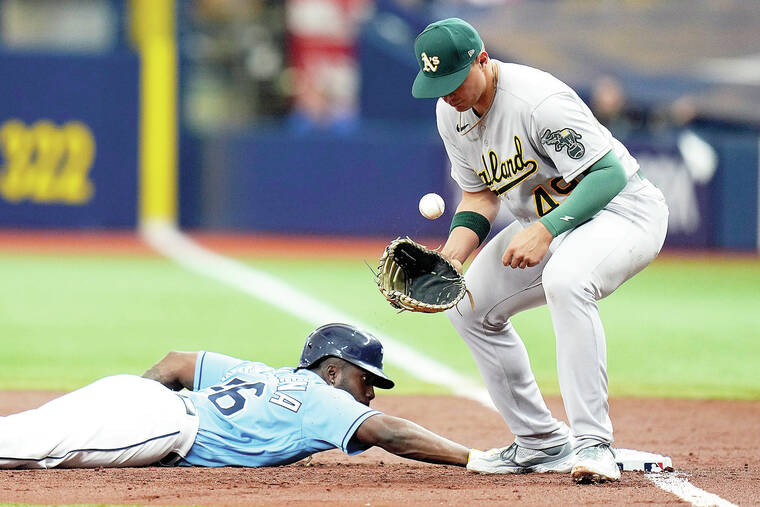 Oakland A's open final road trip of season with 4-3 loss to Angels