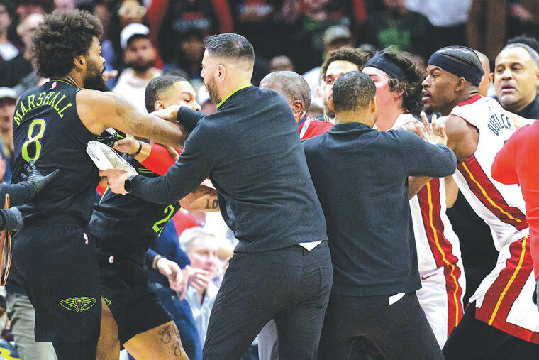 NBA suspends Jimmy Butler, others after Heat, Pelicans scuffle Friday